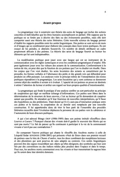 Pragmatique de discours poétiques