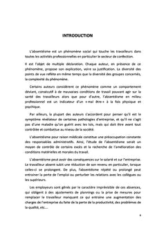 Relation entre la capacité de travail et l'absentéisme