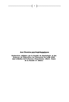 Aux chemins psychopédagogiques