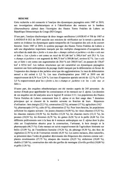 Dynamiques paysagères, connaissances ethnobotaniques et menaces