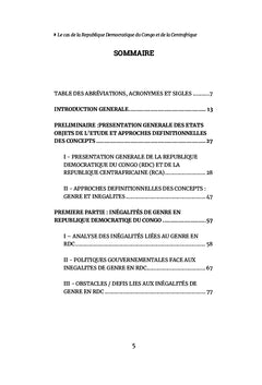 Genre et Inégalités en Afrique Centrale
