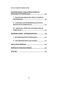 Genre et Inégalités en Afrique Centrale