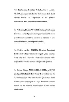 ETUDE DU DEFICIT DE LA G6PD CHEZ LES DONNEURS DE SANG A BRAZZAVILLE