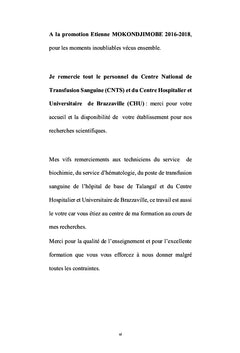 ETUDE DU DEFICIT DE LA G6PD CHEZ LES DONNEURS DE SANG A BRAZZAVILLE
