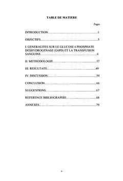 ETUDE DU DEFICIT DE LA G6PD CHEZ LES DONNEURS DE SANG A BRAZZAVILLE