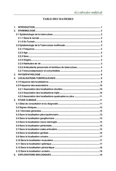 La tuberculose multifocale