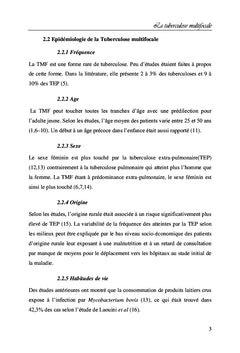 La tuberculose multifocale