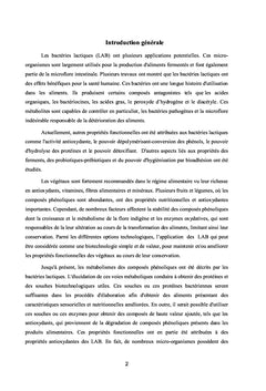 Valorisation des propriétés fonctionnelles des bactéries lactiques