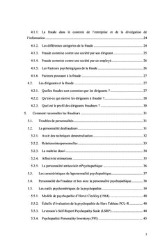 Profil psychologique du Dirigeant Fraudeur