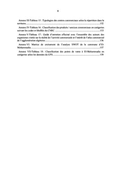 Elaboration du canevas de l'atlas commercial urbain