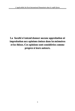 L'applicabilité du droit international humanitaire