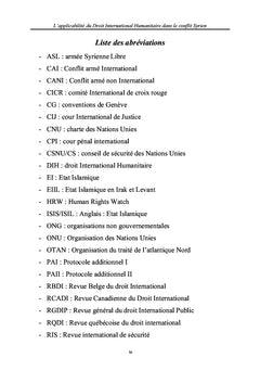 L'applicabilité du droit international humanitaire
