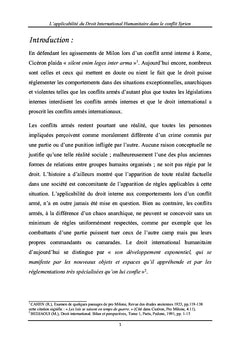 L'applicabilité du droit international humanitaire