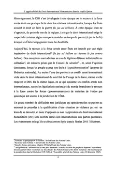 L'applicabilité du droit international humanitaire