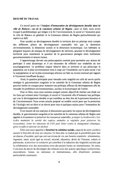 ENJEUX D'INSTAURATION DE DÉVELOPPEMENT DURABLE DANS LA VILLE DE BUKAVU