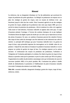 Gestion du risque de base en assurance agricole indicielle