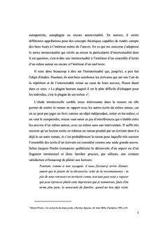 Intratextualité et invention de Soi