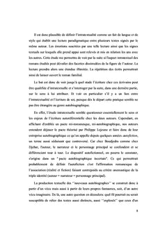 Intratextualité et invention de Soi