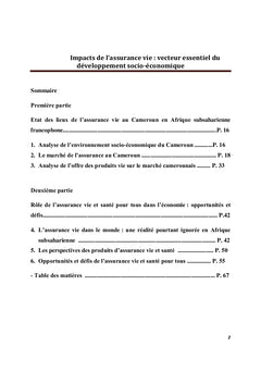 Impacts de l'assurance vie: