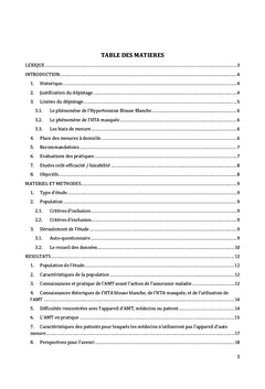 Évaluation de l'utilisation des appareils de l'automesure tensionnelle