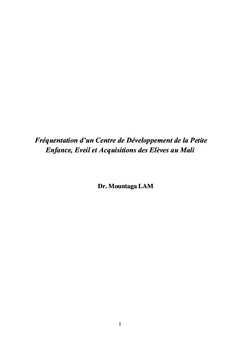 Fréquentation d'un CDPE, Eveil et Acquisitions des Elèves au Mali