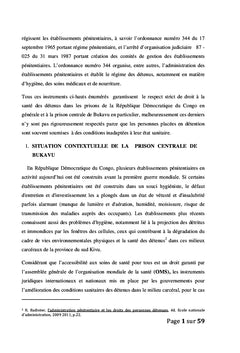 Le rapport de recherche sur le non-respect des conditions socio sanitaire des détenus