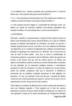 Le rapport de recherche sur le non-respect des conditions socio sanitaire des détenus