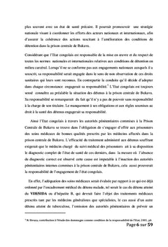 Le rapport de recherche sur le non-respect des conditions socio sanitaire des détenus