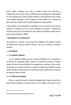 Le rapport de recherche sur le non-respect des conditions socio sanitaire des détenus