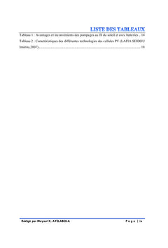 Modernisation du secteur d'Approvisionnement en Eau Potable