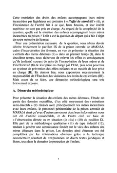 Situation des enfants accompagnant leurs mères incarcérées en prison