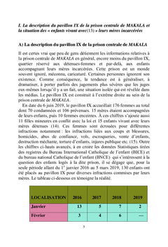 Situation des enfants accompagnant leurs mères incarcérées en prison