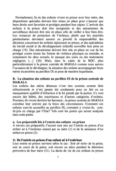 Situation des enfants accompagnant leurs mères incarcérées en prison