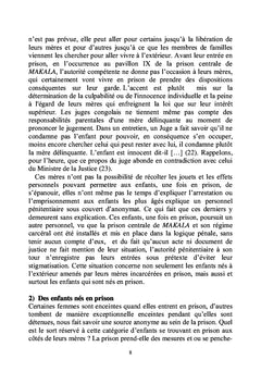 Situation des enfants accompagnant leurs mères incarcérées en prison