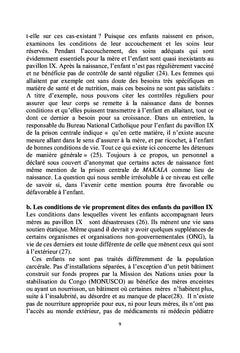 Situation des enfants accompagnant leurs mères incarcérées en prison