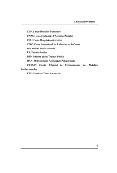 Cancers broncho-pulmonaires professionnels