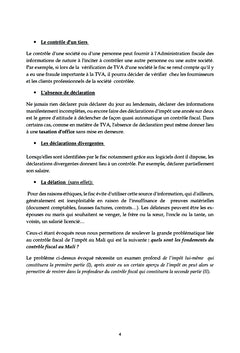 Le contrôle fiscal au Mali
