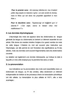 Cours de lexicographie berbère, Tome I