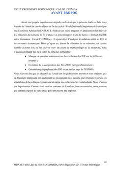 IDE et Croissance Économique: Cas de l'UEMOA