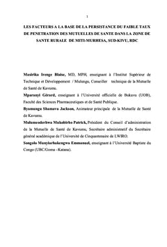 Le faible taux de pénétration de la Mutuelle de Santé