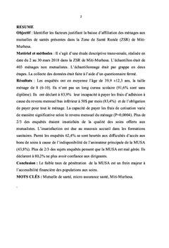 Le faible taux de pénétration de la Mutuelle de Santé