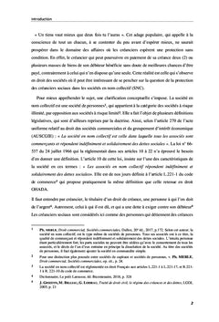 Les créanciers des sociétés en nom collectif: