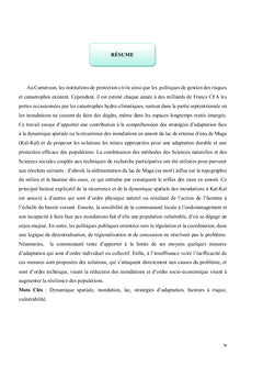 Dynamique spatiale des inondations à l'Extrême-Nord Cameroun