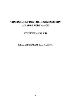 Confinement des colonnes en béton a haute résistance