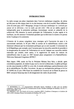 Vision panoramique de l'évolution de la Radiodiffusion sonore en RD Congo