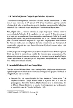 Vision panoramique de l'évolution de la Radiodiffusion sonore en RD Congo