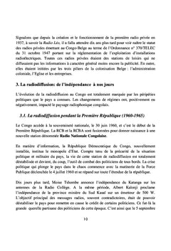 Vision panoramique de l'évolution de la Radiodiffusion sonore en RD Congo