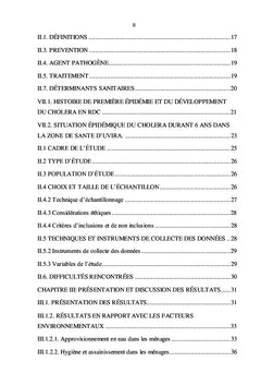 Les facteurs associés à la survenue de l'épidemie de Choléra