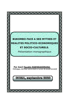 Bukombo face à ses réalités politico-économiques et socio-culturelles