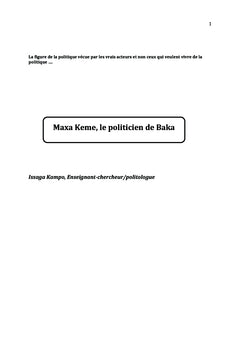 Maxa Keme, ''le politicien de Baka''